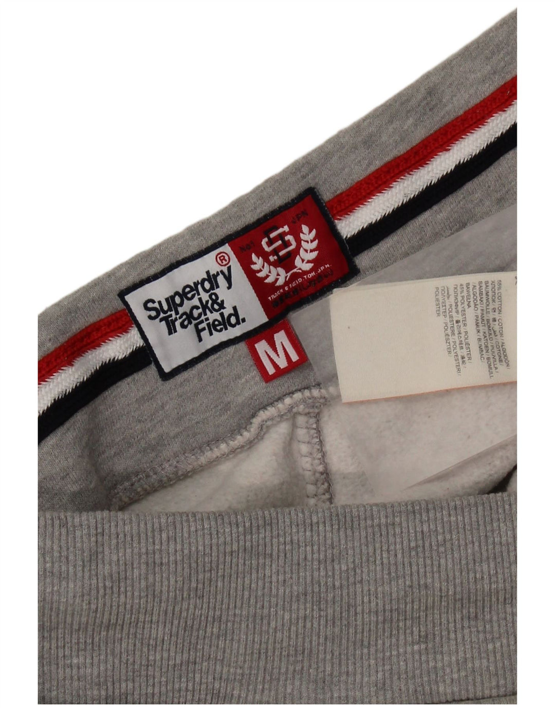 SUPERDRY Mens Graphic Tracksuit Trousers Medium Grey Cotton