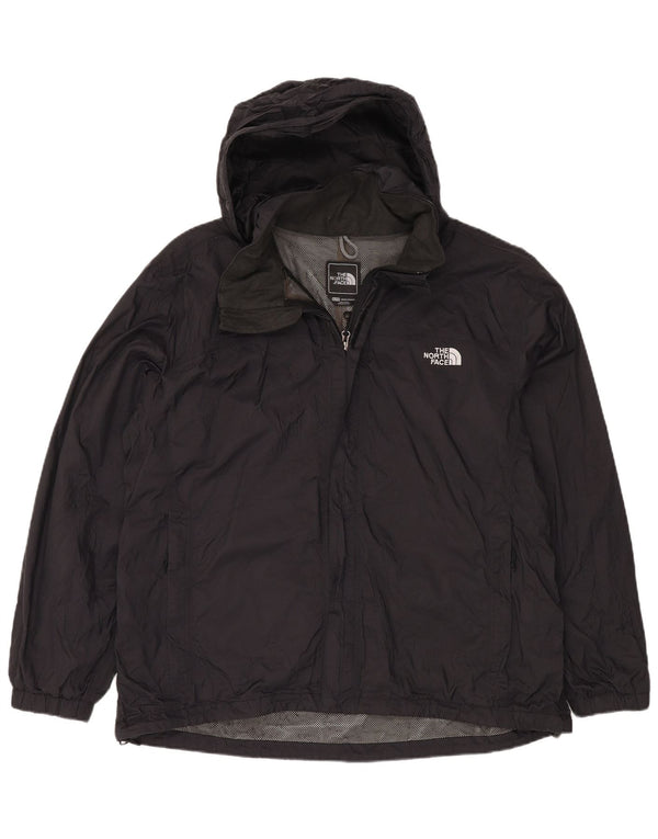 THE NORTH FACE Mens Hooded Rain Jacket UK 42 XL Black Nylon