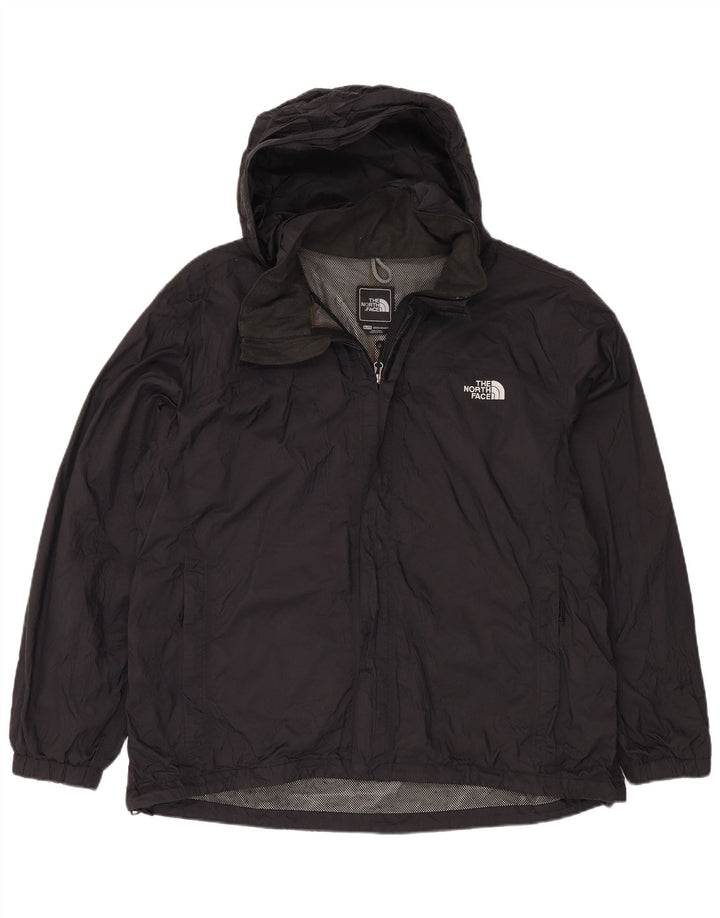 THE NORTH FACE Mens Hooded Rain Jacket UK 42 XL Black Nylon