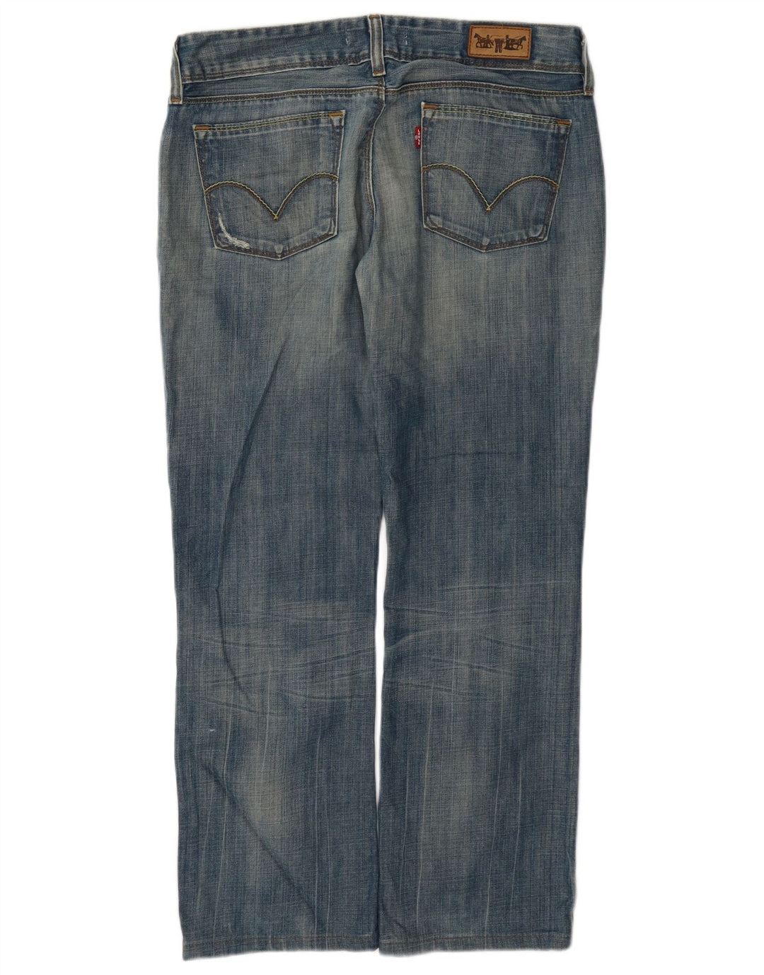 Levi's Womens 570 Distressed Straight Jeans W32 L28 Blue Cotton