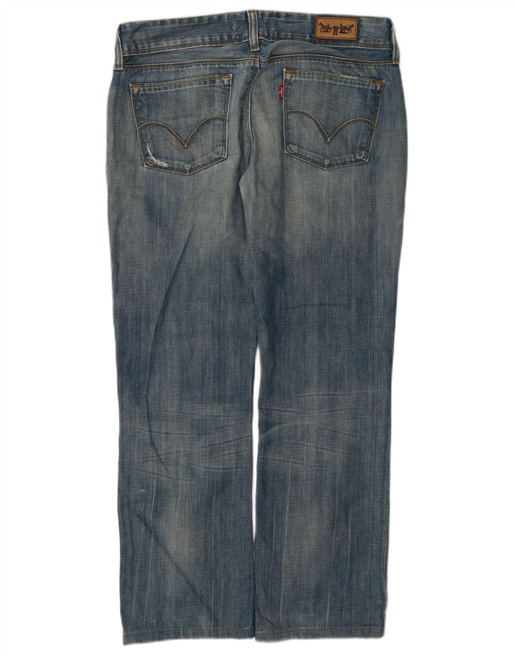 Levi's Womens 570 Distressed Straight Jeans W32 L28 Blue Cotton