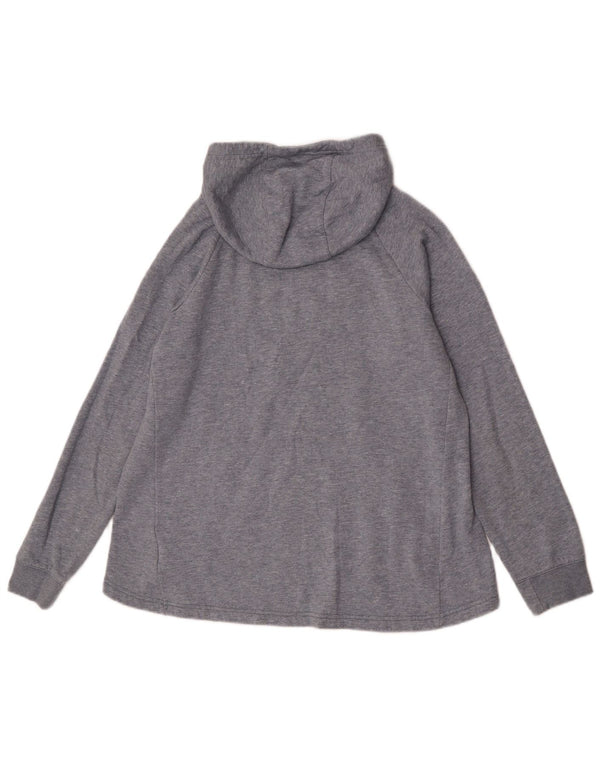 Nike Girls Graphic Hoodie Jumper 13-14 Years XL Grey Cotton