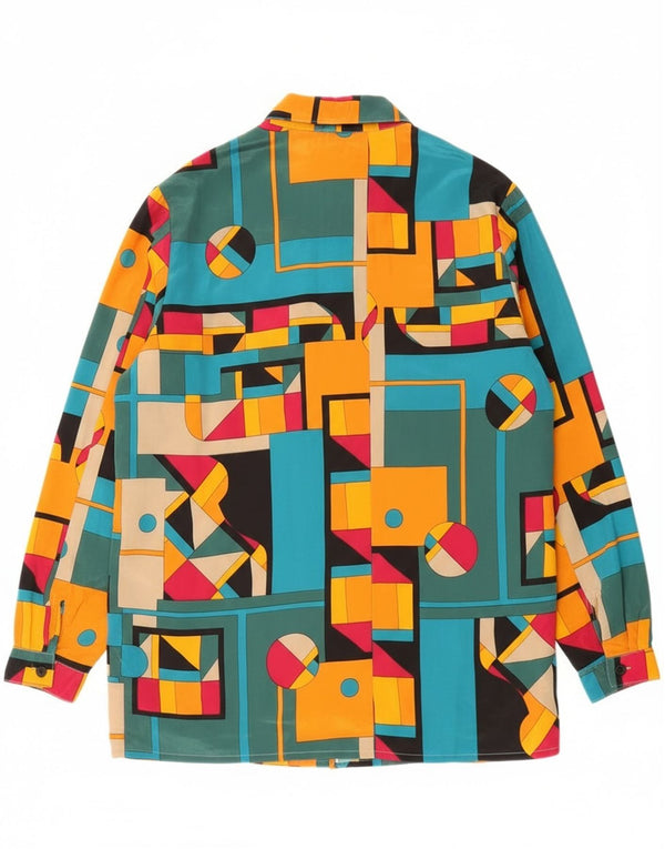 Vintage Womens Shirt Blouse UK 14 Large Multicoloured Geometric