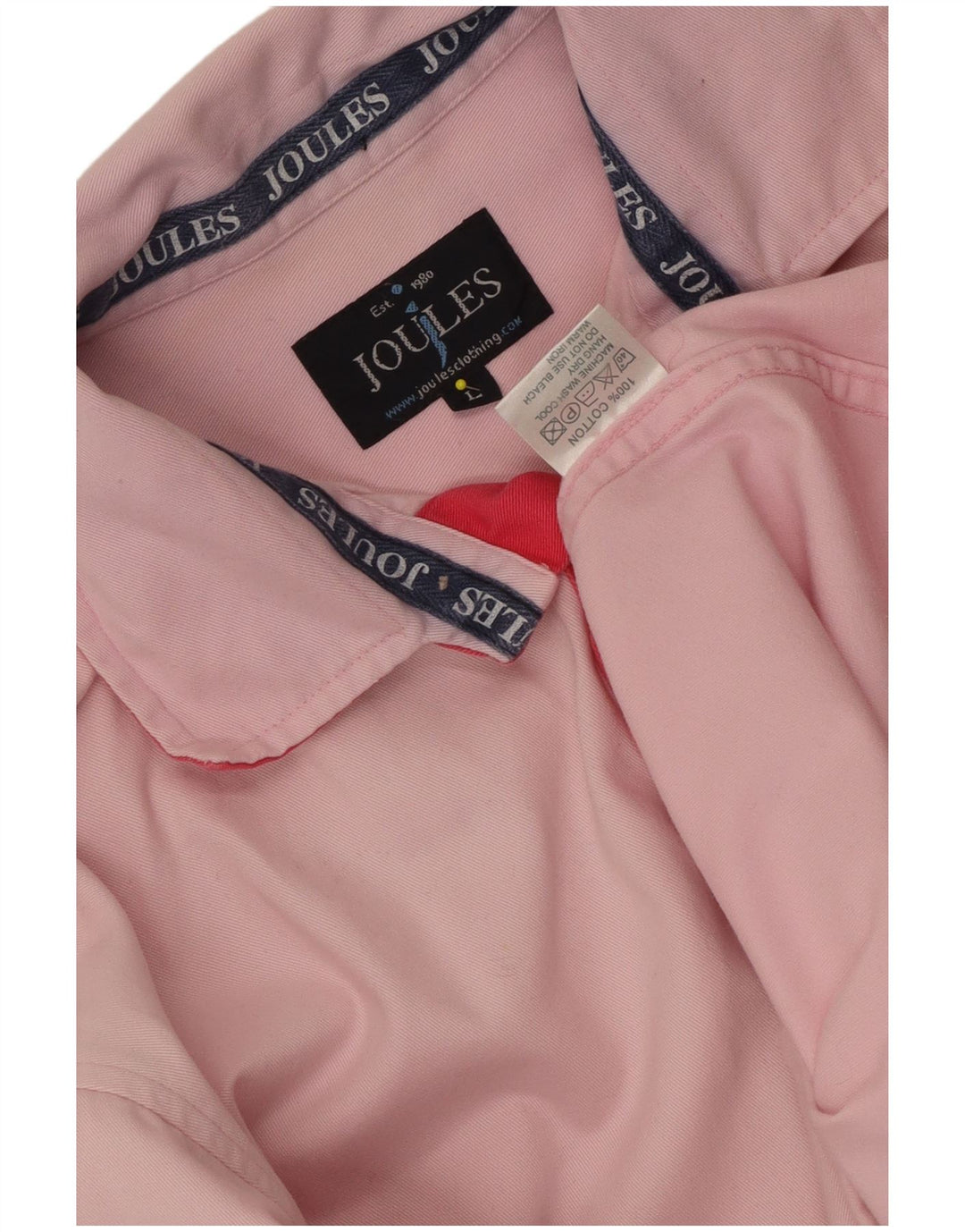 Joules Mens Pullover Shirt Large Pink Cotton