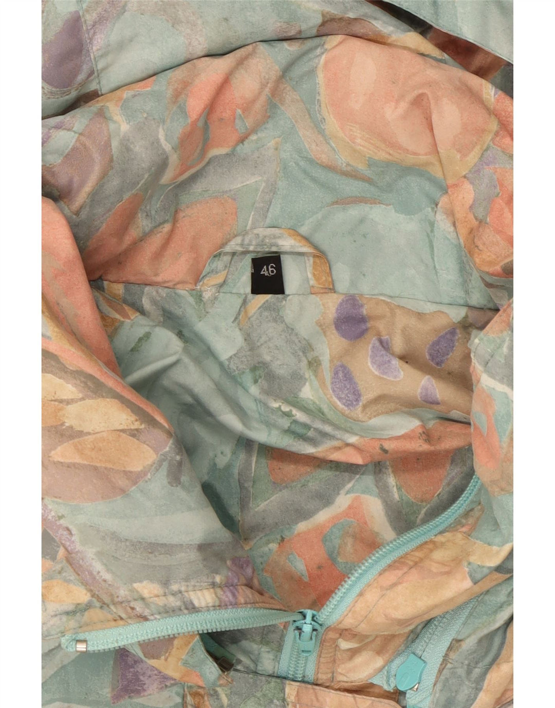 Vintage Womens Hooded Rain Jacket IT 46 Large Multicoloured Floral