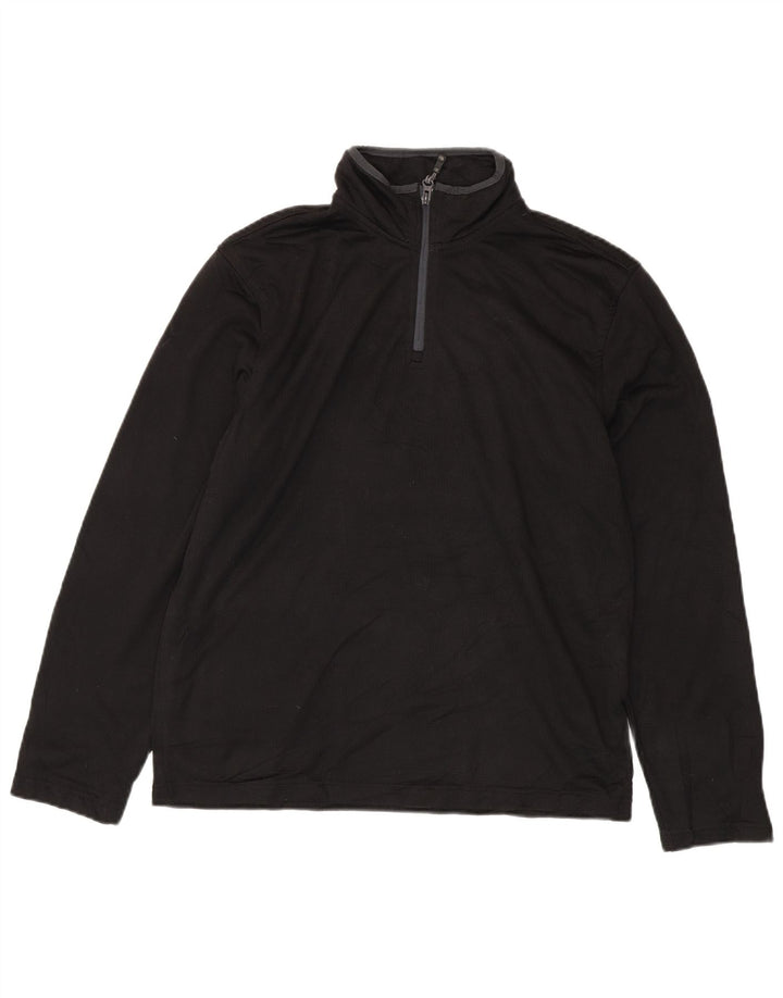 Starter Mens Zip Neck Pullover Tracksuit Top UK 38/40 Medium Black