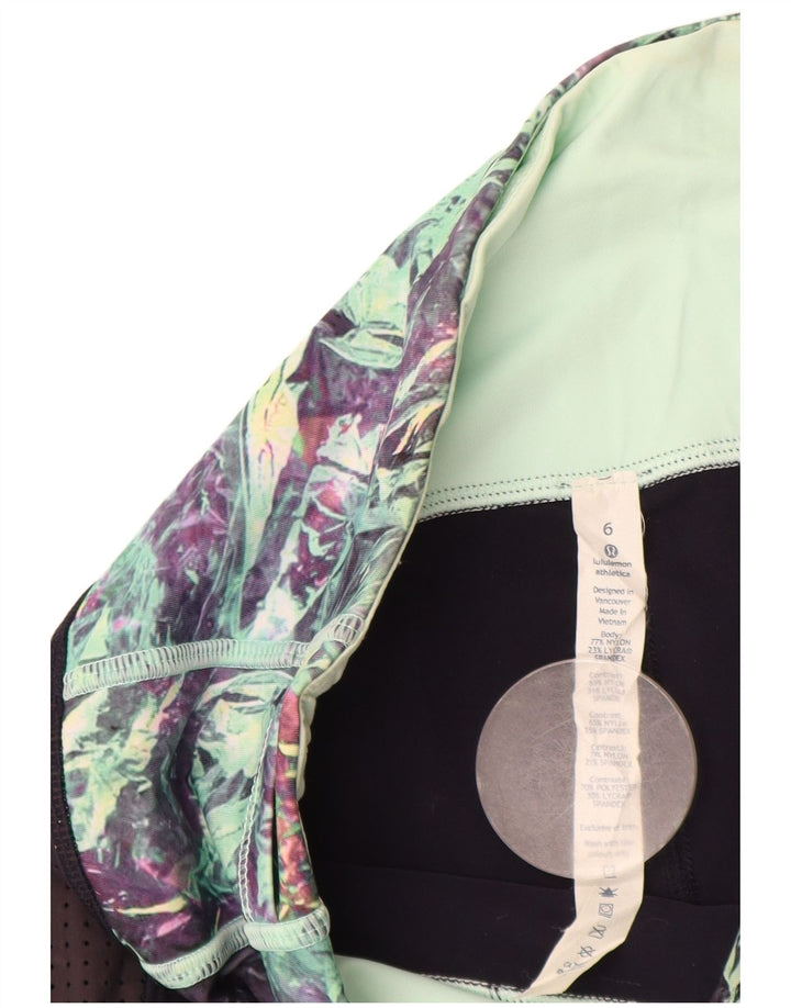 Lululemon Womens Capri Leggings US 6 Medium  Navy Blue Colourblock Nylon