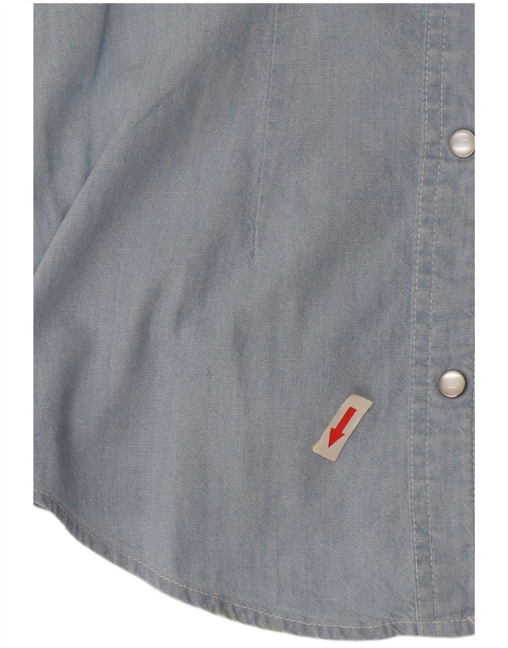 Lee Womens Sleeveless Shirt UK 10 Small Blue