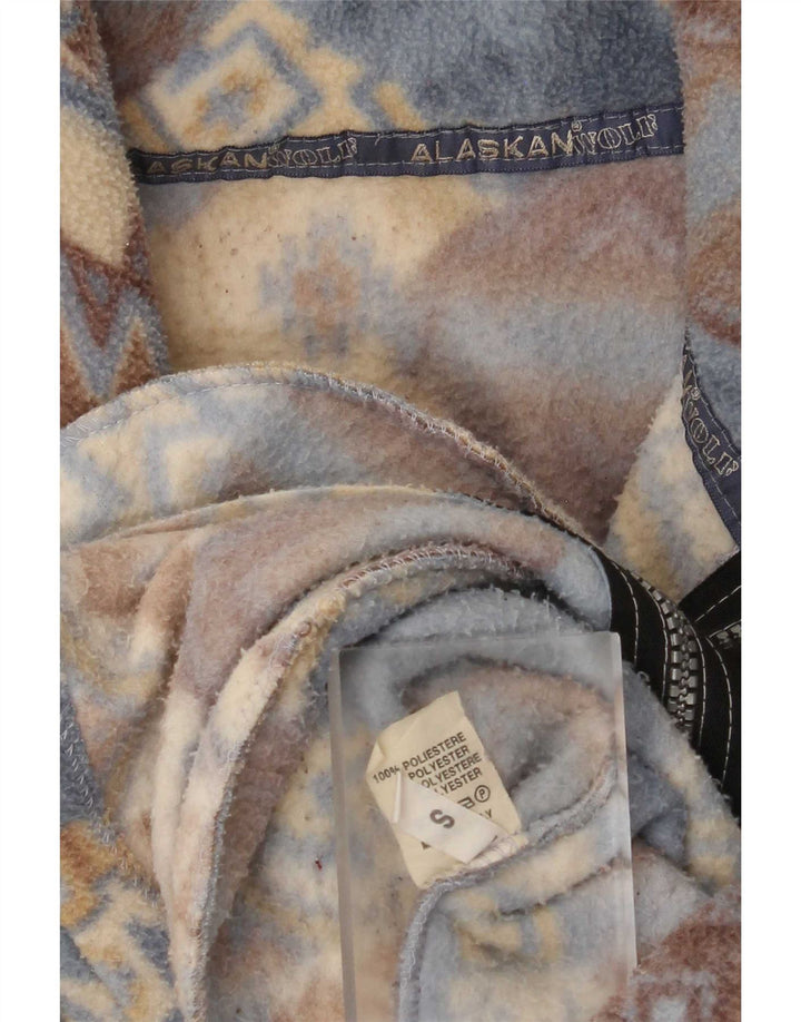 Alaskan Womens Oversized Fleece Jacket UK 10 Small Multicoloured Geometric