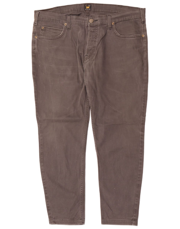 Lee Mens Powell Slim Casual Trousers W38 L27 Grey Cotton