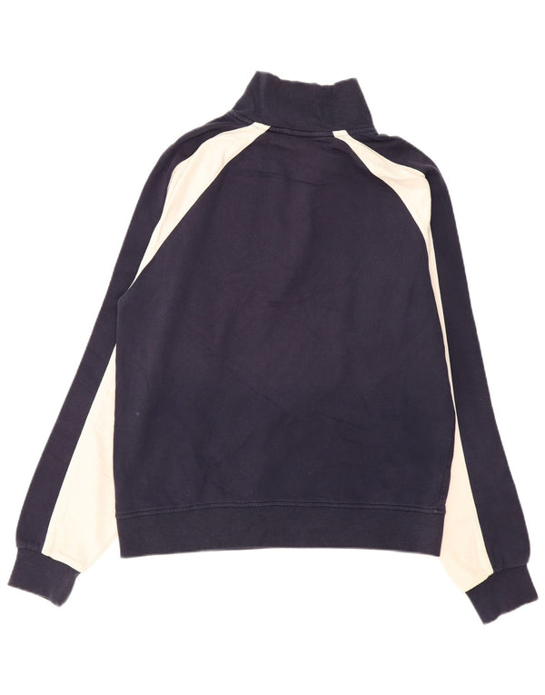 FILA Mens Zip Neck Sweatshirt Jumper Medium Navy Blue Colourblock