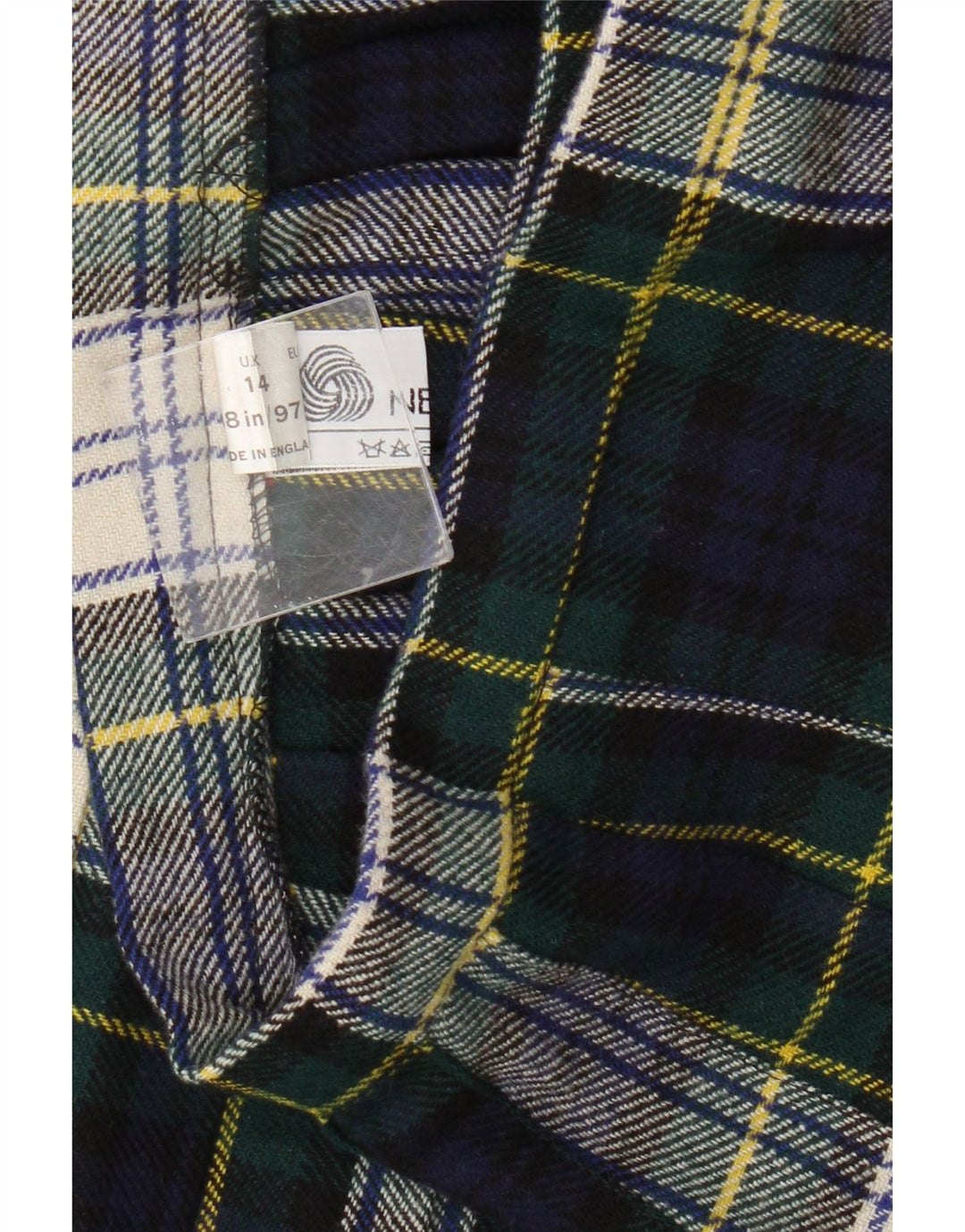 Vintage Womens Wrap Skirt UK 14 Medium  Green Check Wool