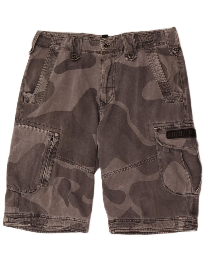Vintage Mens Cargo Shorts Large W34 Grey Camouflage