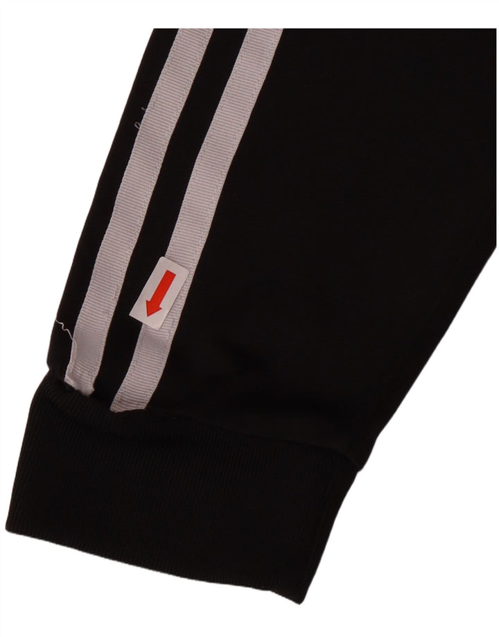 ADIDAS Womens Graphic Zip Hoodie Sweater UK 12 Medium Black Polyester