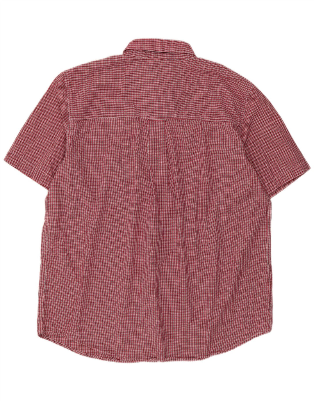 Chaps Mens Short Sleeve Shirt Large Red Gingham Cotton