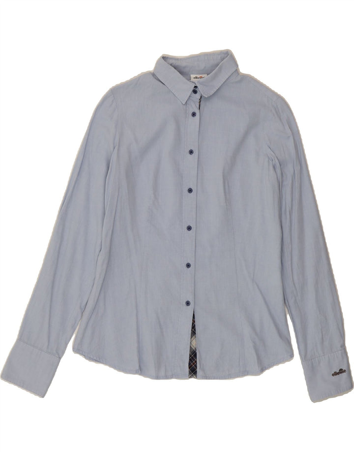 ELLESSE Womens Shirt UK 14 Large Blue Cotton Vintage Ellesse and Second-Hand Ellesse from Messina Hembry 