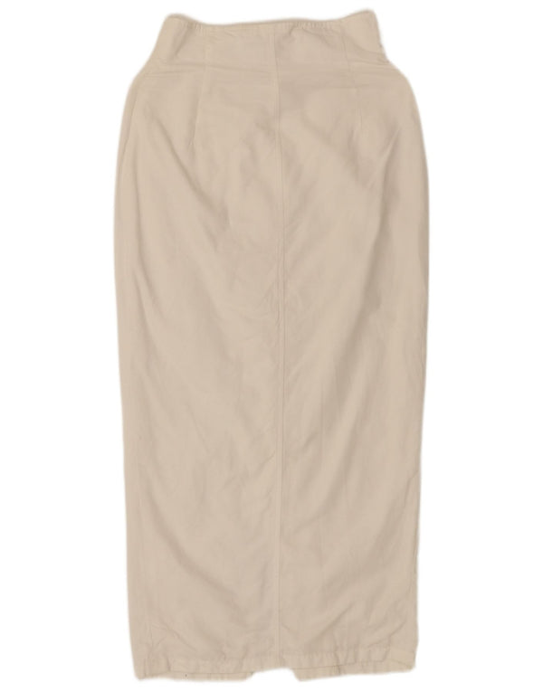Vintage Womens Midi Skirt UK 10 Small W26 White Cotton