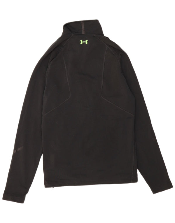 UNDER ARMOUR Mens Cold Gear Zip Neck Pullover Tracksuit Top Medium Black