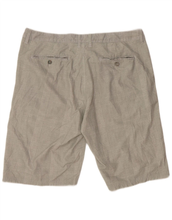 BKE Mens Athletic Fit  Chino Shorts W38 XL Grey Check
