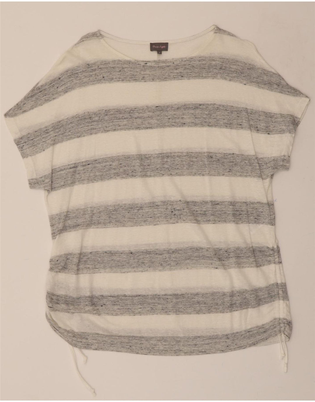 PHASE EIGHT Womens Oversized T-Shirt Top UK 16 Large  White Striped Vintage Phase Eight and Second-Hand Phase Eight from Messina Hembry 