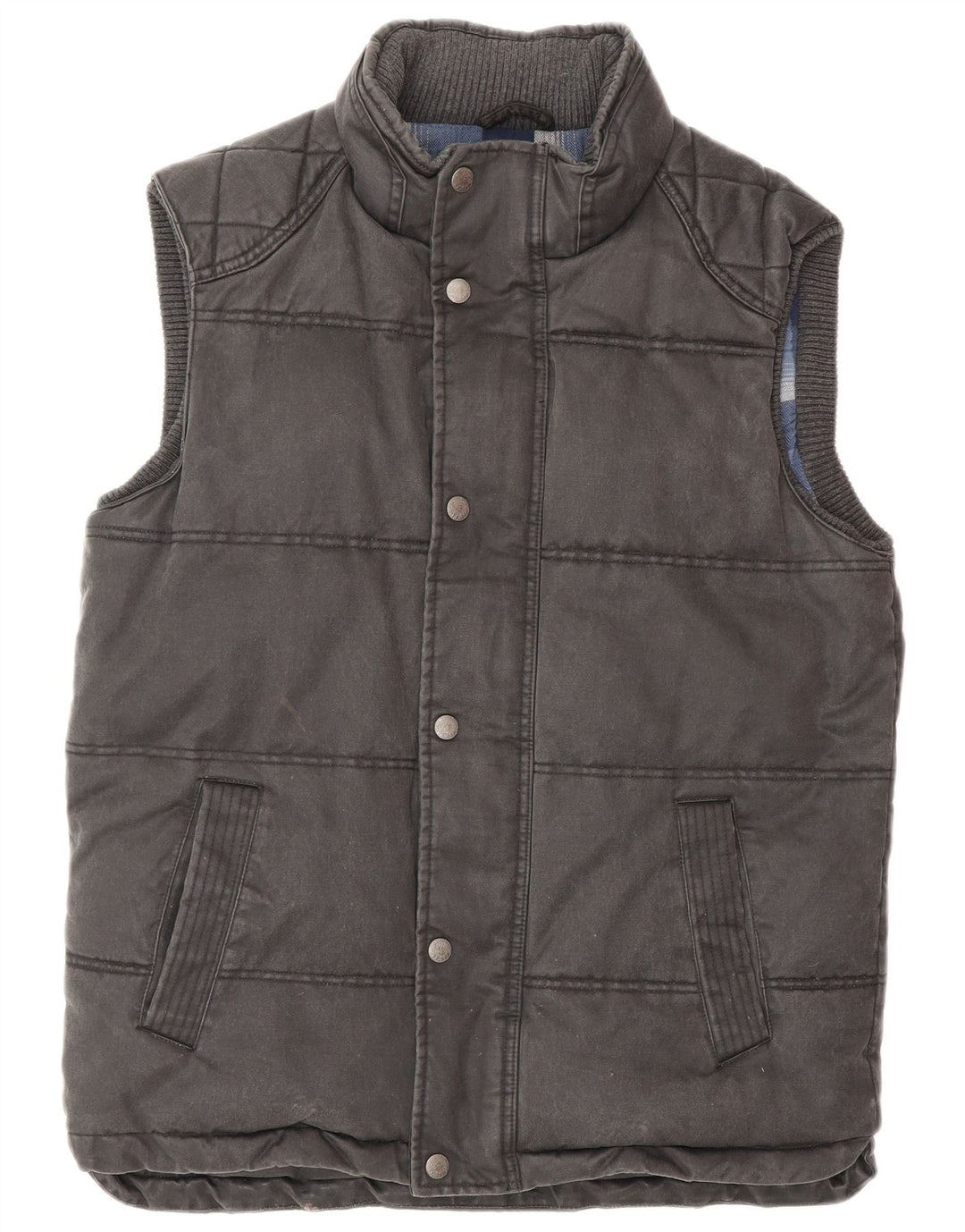 FAT FACE Mens Padded Gilet UK 36 Small Grey Cotton
