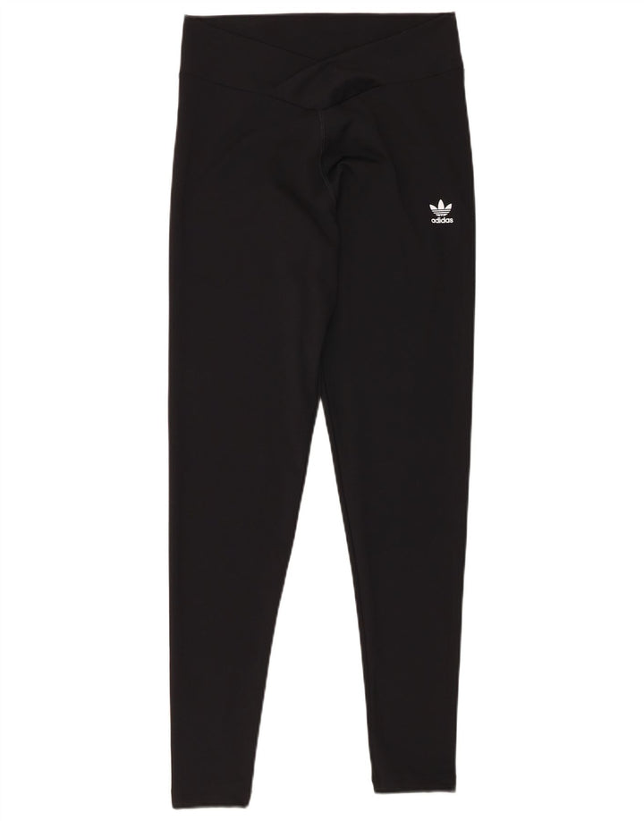ADIDAS Womens Leggings UK 10 Small  Black Polyester