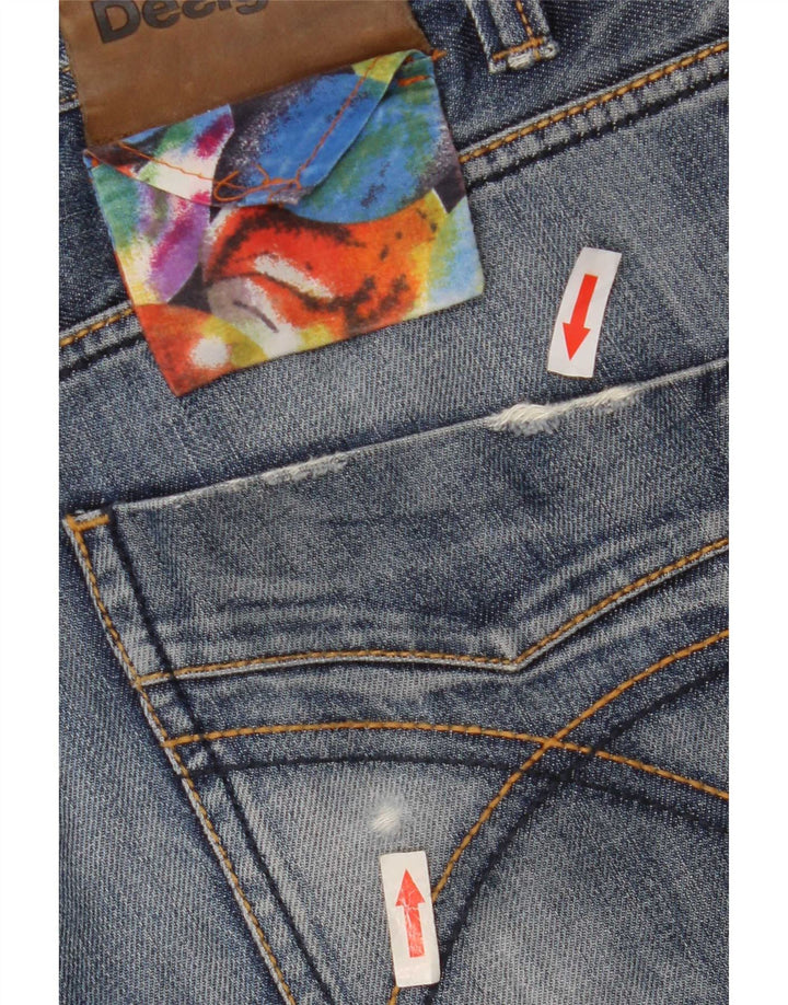Desigual Mens Straight Jeans W30 L33 Blue Cotton