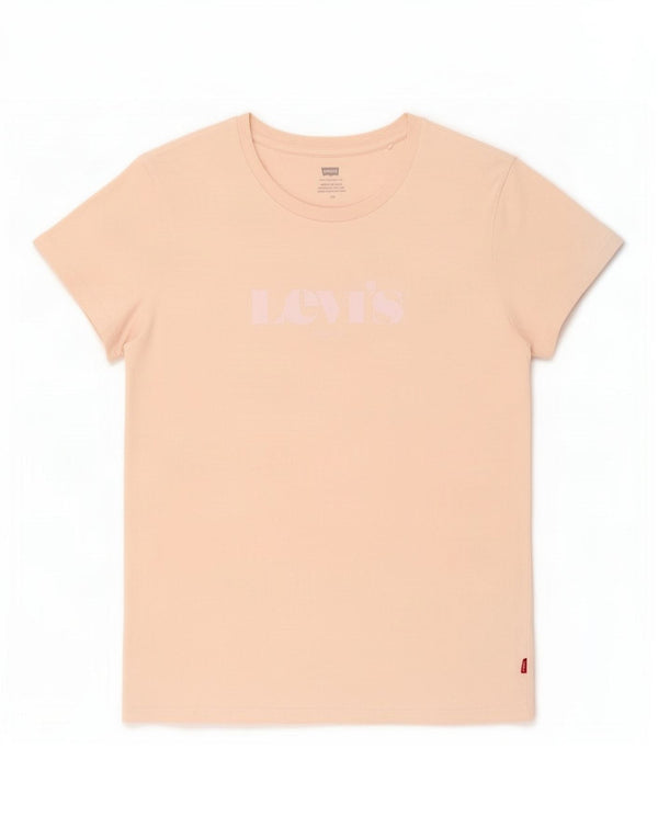Levi's Womens Graphic T-Shirt Top UK 14 Large Pink Cotton
