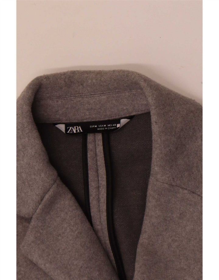 Zara Mens Overcoat UK 14 Medium Grey