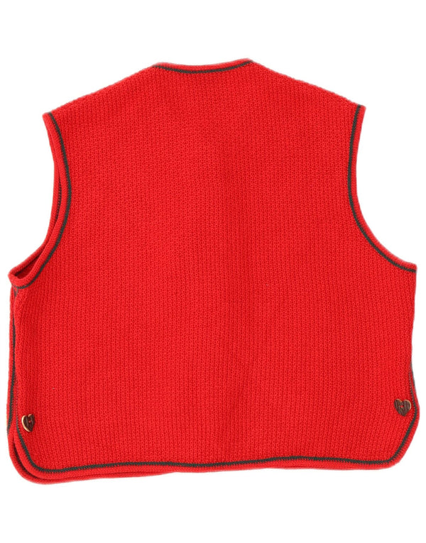 Strickmoden Womens Sleeveless Cardigan Sweater EU 42 Large Red Floral