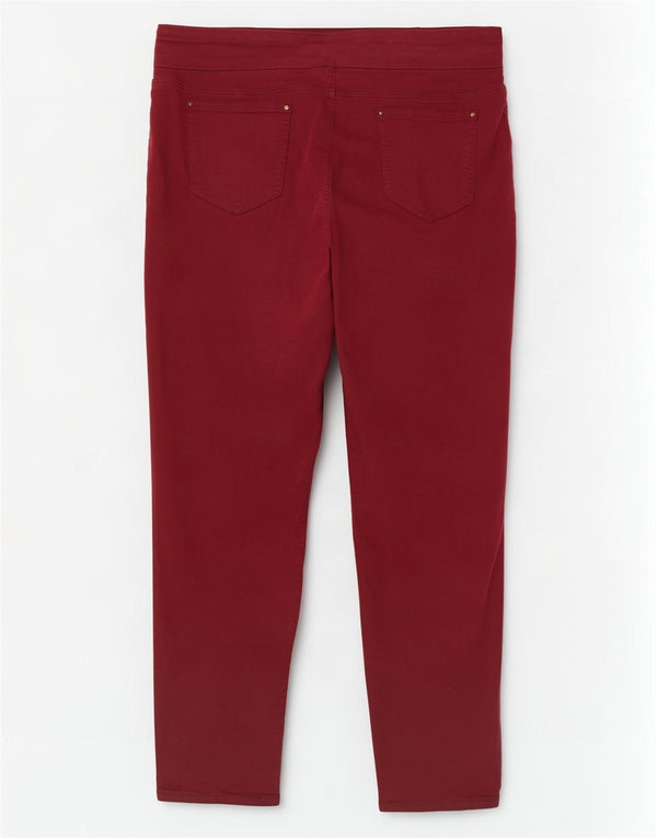 Marks & Spencer Womens Autograph Casual Trousers UK 26 5XL W52 L30 Burgundy