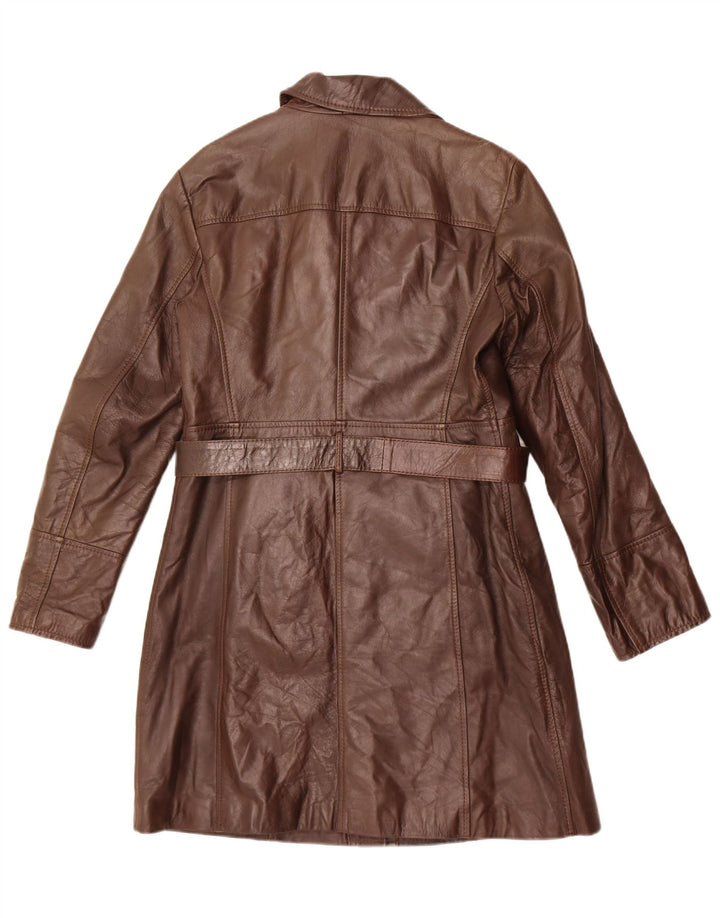 Conbipel Womens Leather Coat IT 48 XL Brown Leather
