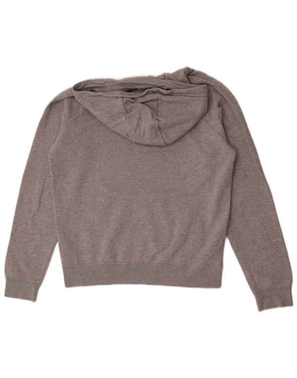 Nike Womens Oversized Hoodie Jumper UK 10 Small Grey Flecked Cotton