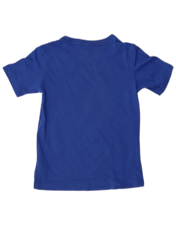 Adidas Boys Graphic T-Shirt Top 9-10 Years Blue Cotton
