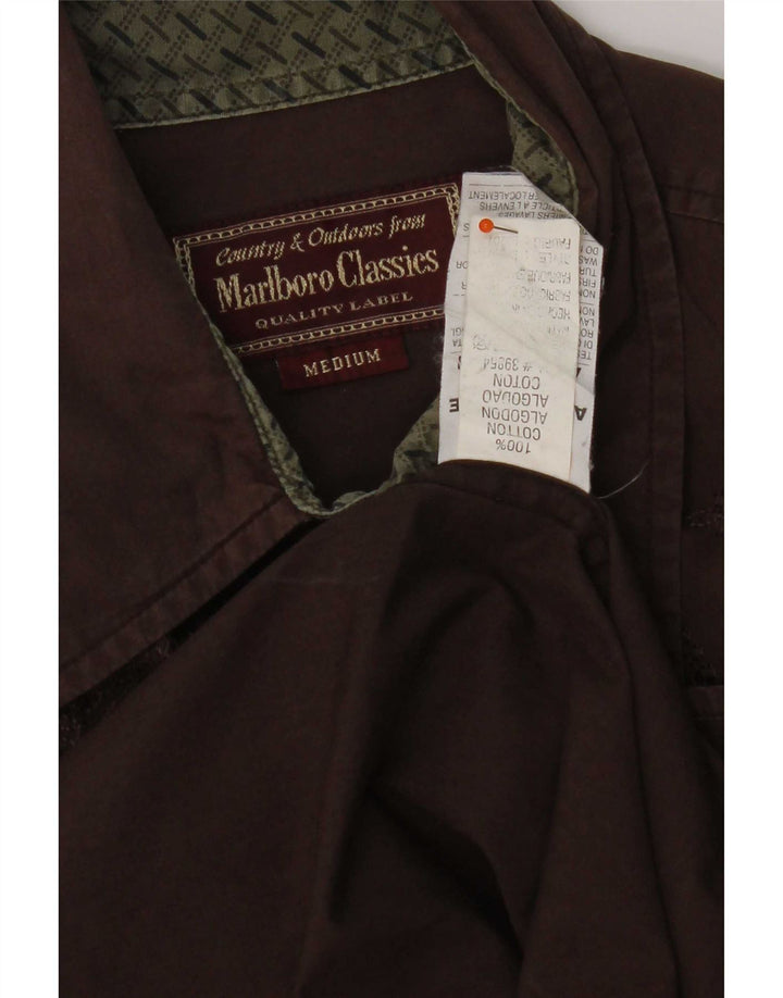 Marlboro Classics Mens Shirt Medium Brown Paisley Cotton