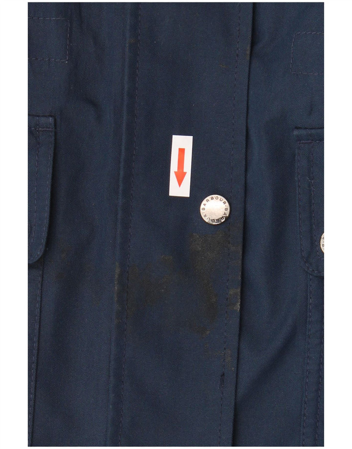 Barbour Womens Hooded Utility Jacket UK 14 Large Navy Blue