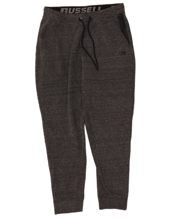 RUSSELL ATHLETIC Mens Tracksuit Trousers Joggers Medium Grey Flecked