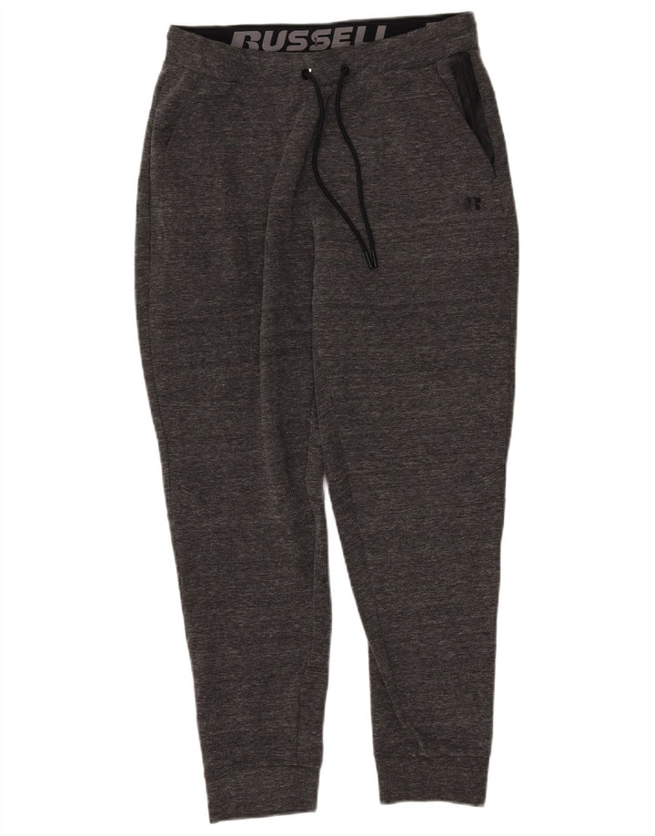RUSSELL ATHLETIC Mens Tracksuit Trousers Joggers Medium Grey Flecked