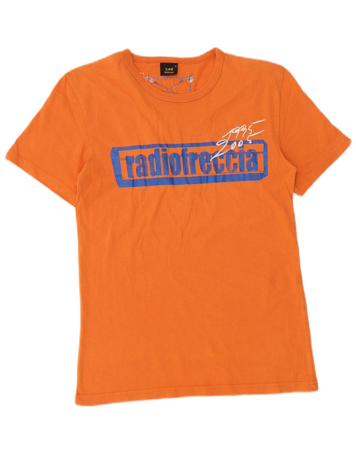 Lee Mens Graphic T-Shirt Top Medium Orange Cotton