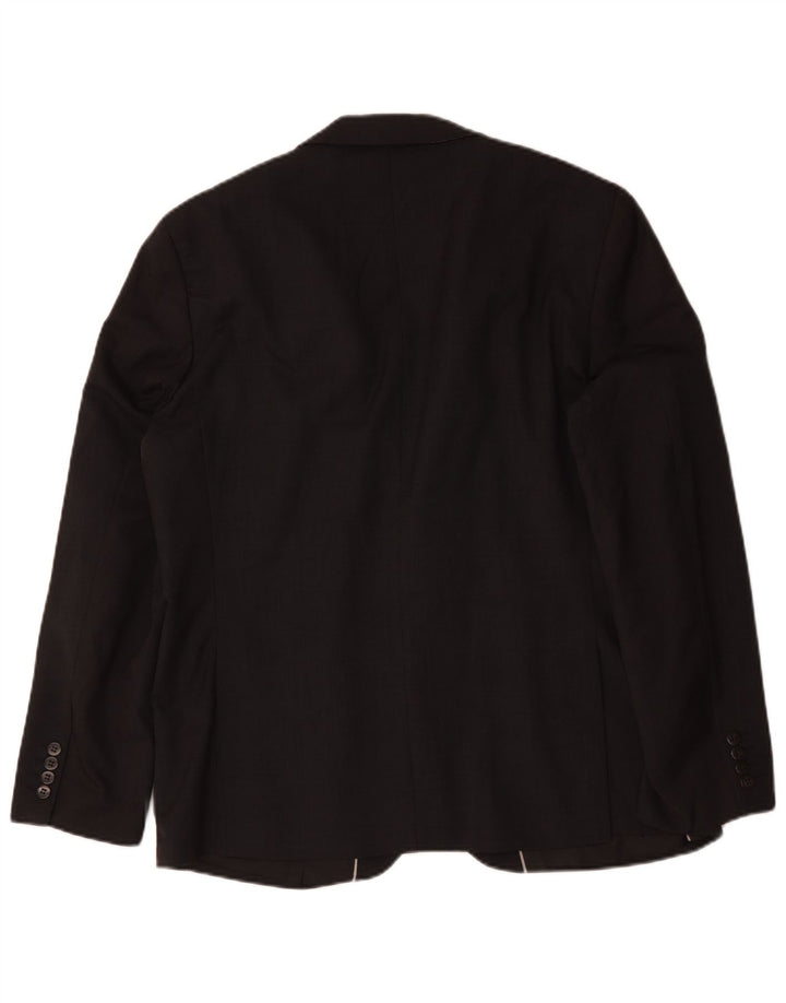 Marks & Spencer Mens Autograph 2 Button Blazer Jacket UK 44 XL Black Wool