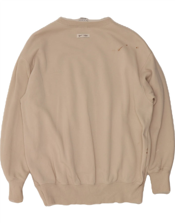 NIKE Mens Graphic Oversized Sweatshirt Jumper XS Beige Cotton Vintage Nike and Second-Hand Nike from Messina Hembry 