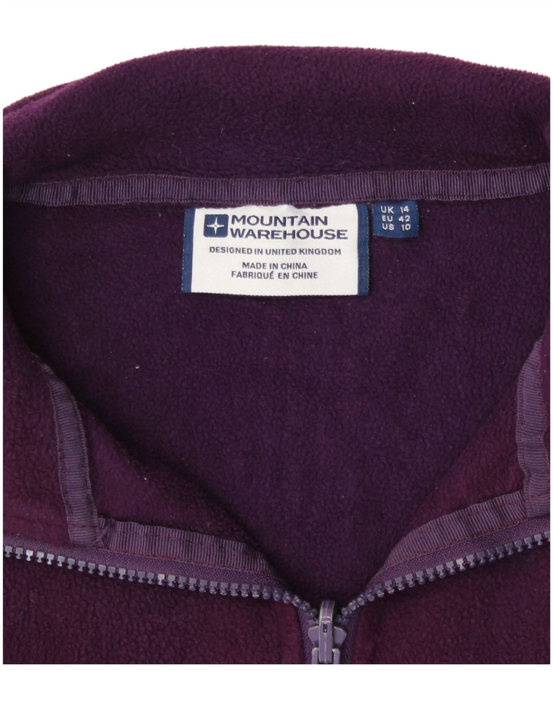 Mountain Warehouse Womens Fleece Jacket UK 14 Large Purple Polyester