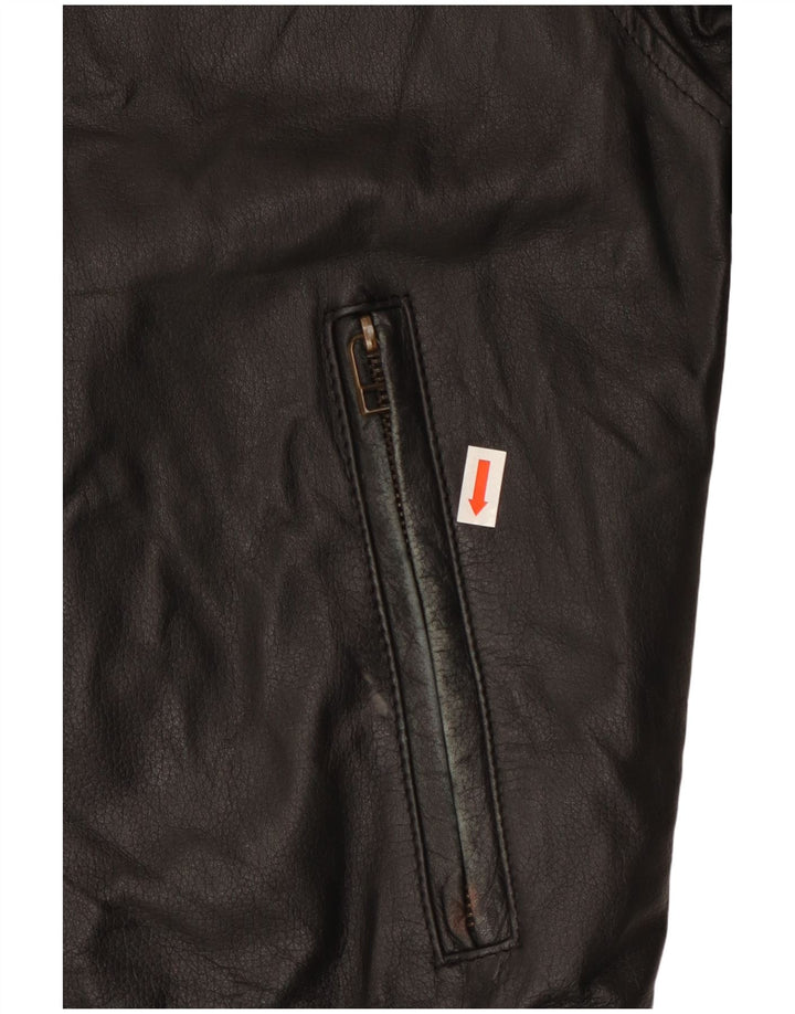 Conbipel Mens Leather Jacket IT 50 Large Black Leather