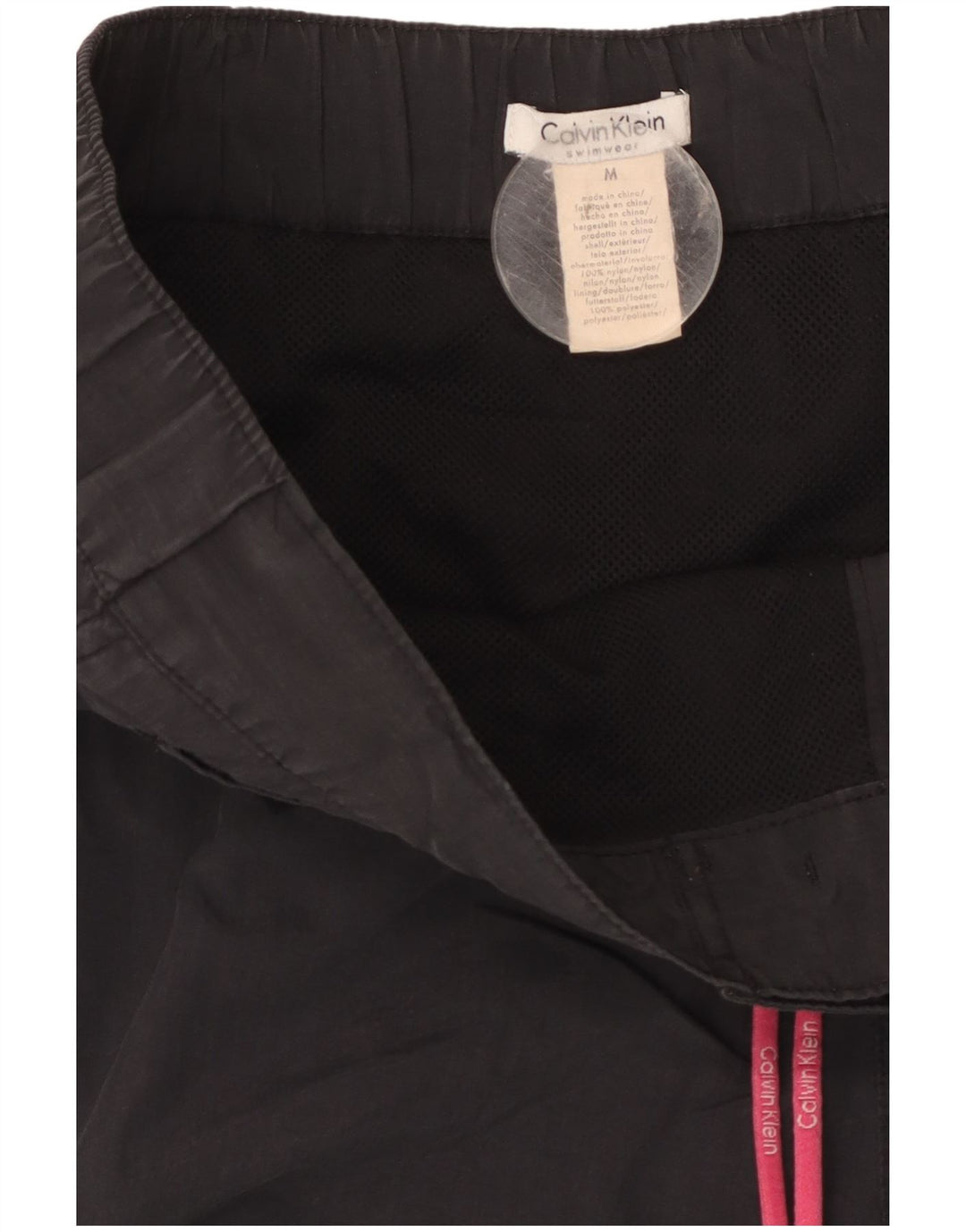 Calvin Klein Mens Graphic Swimming Shorts Medium Black Nylon