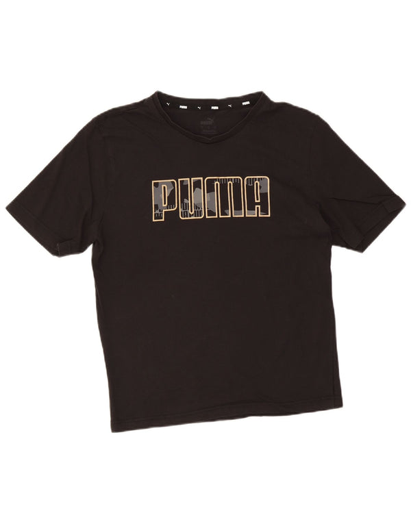 Puma Womens Graphic T-Shirt Top UK 14 Medium Black