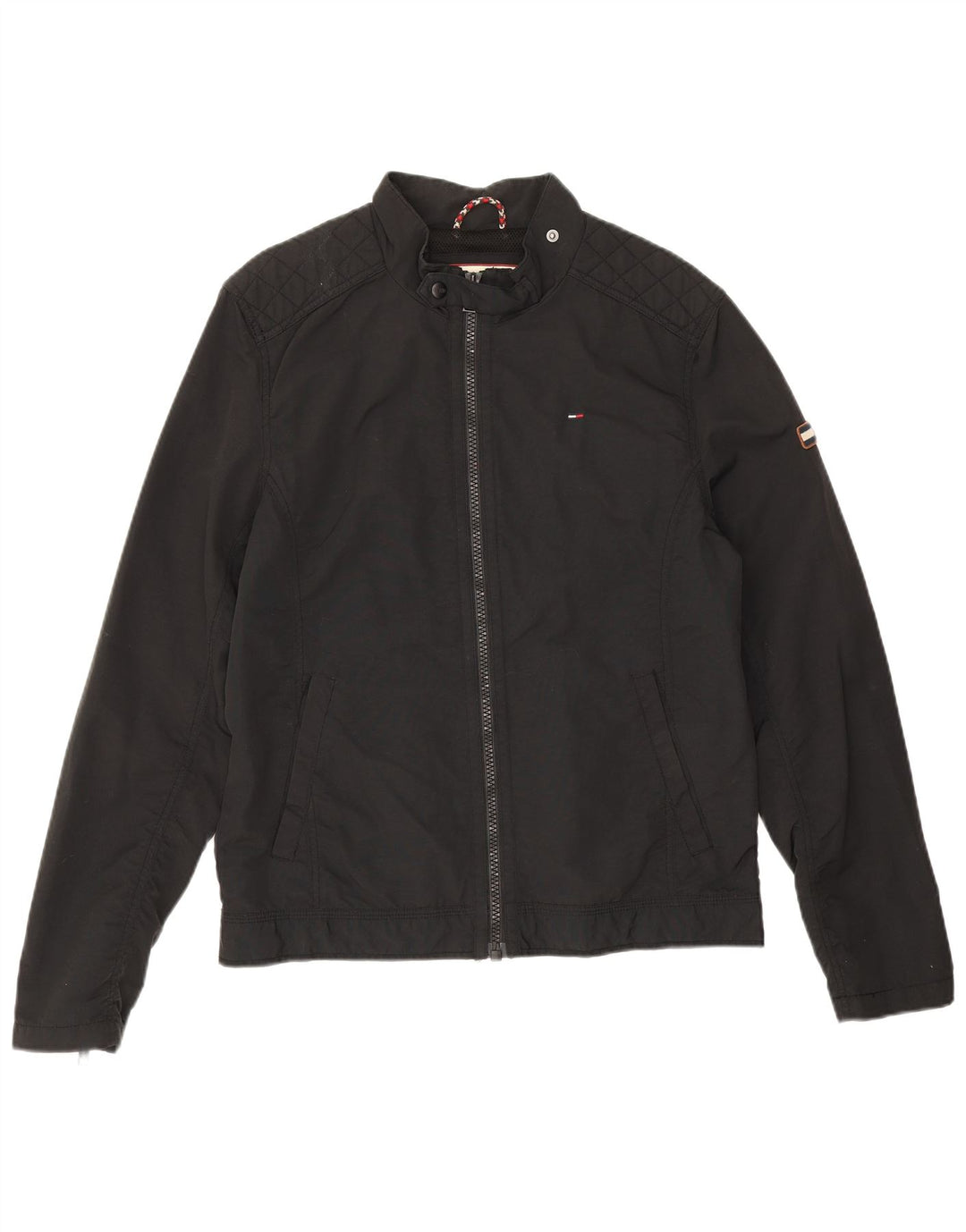 Tommy Hilfiger Mens Bomber Jacket UK 38 Medium Black Polyamide