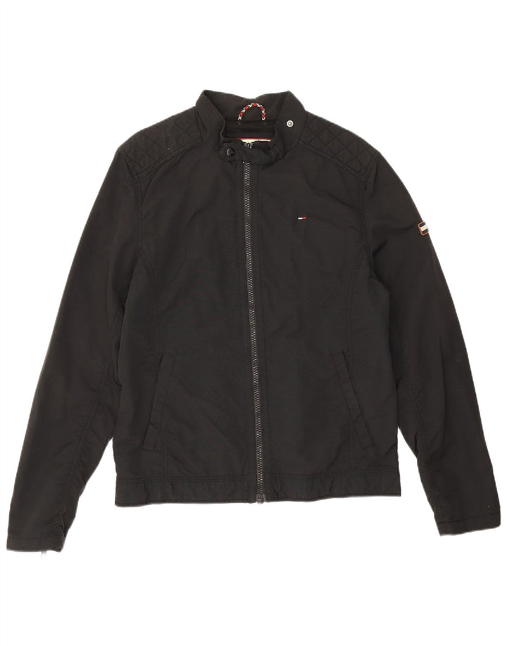 Tommy Hilfiger Mens Bomber Jacket UK 38 Medium Black Polyamide
