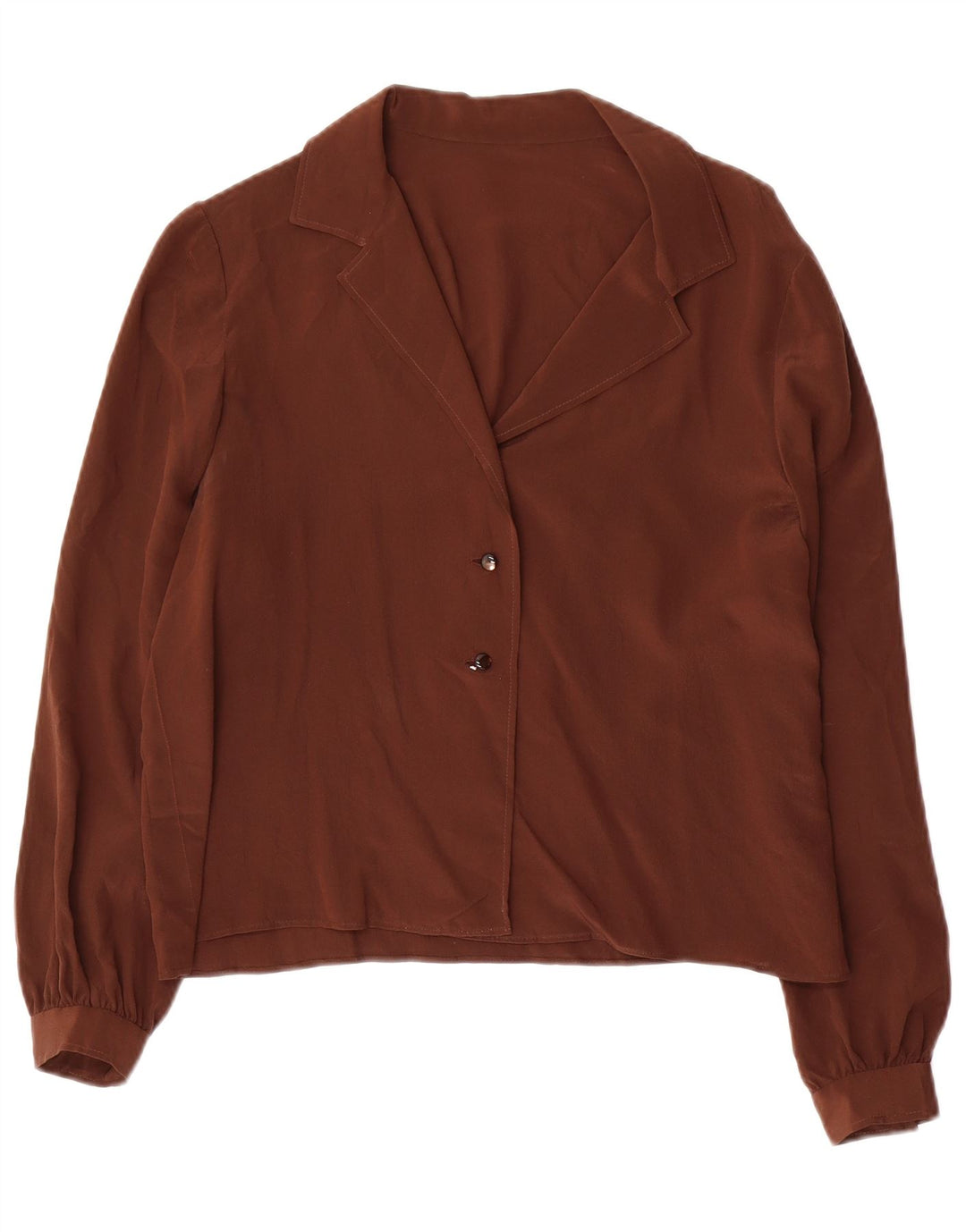 VINTAGE Womens Shirt Blouse UK 16 Large Brown
