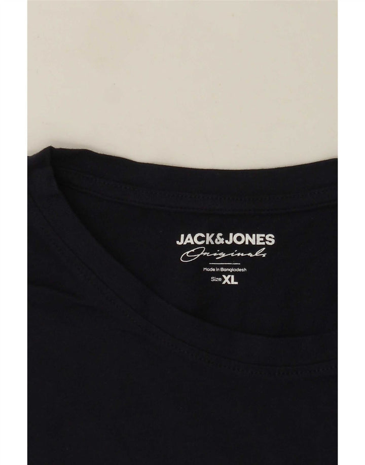 Jack & Jones Mens T-Shirt Top XL Navy Blue