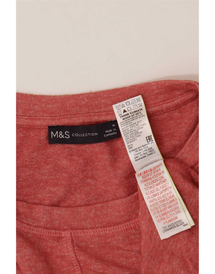 Marks & Spencer Womens T-Shirt Top UK 14 Medium Red Viscose